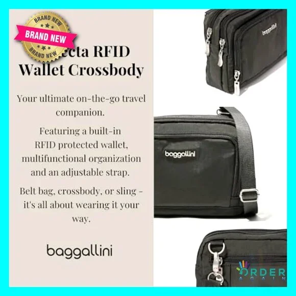 Convertible Crossbody Bag RFID Wallet Water-Resistant Travel Purse Hands-Free